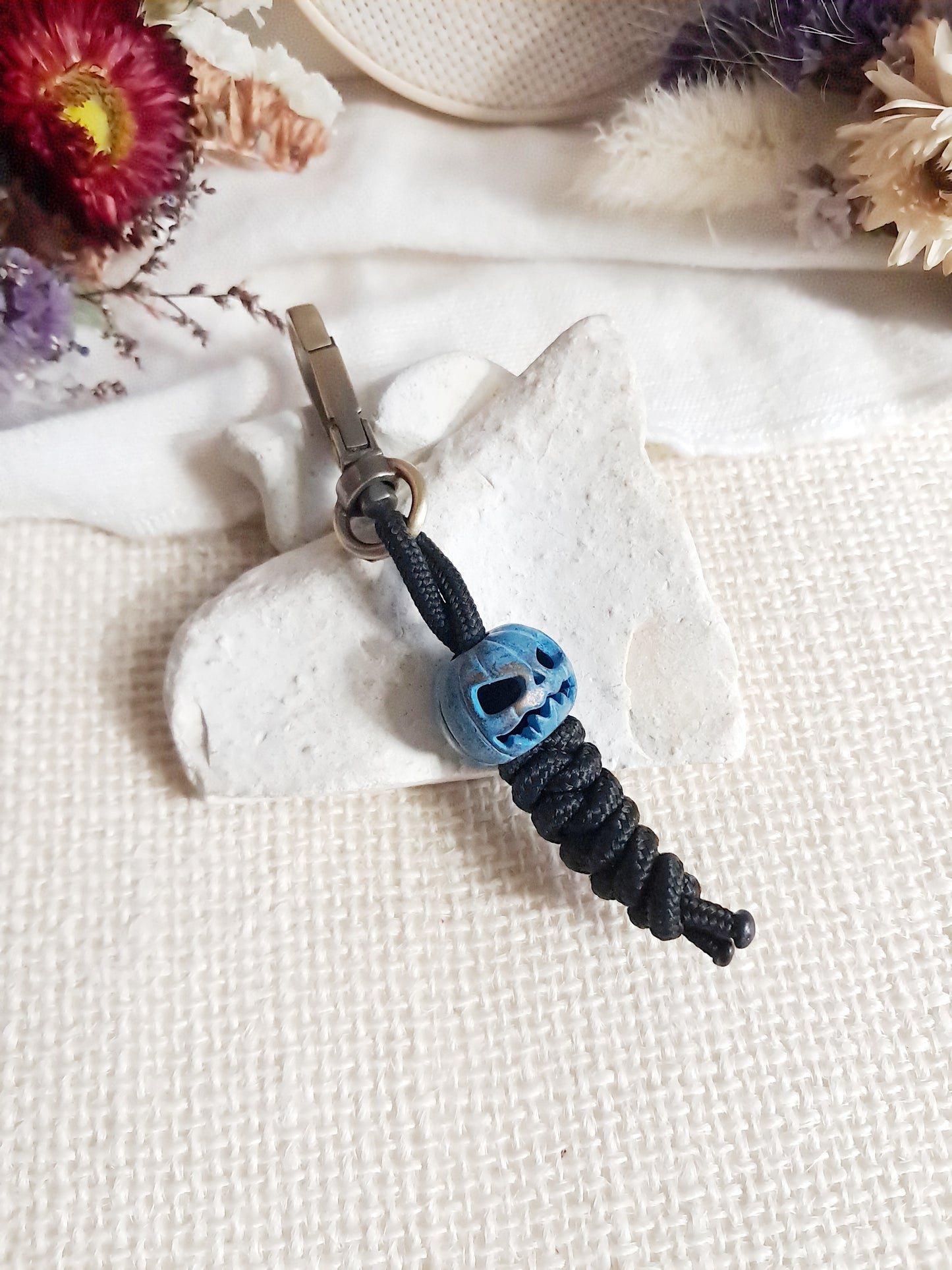 Porte-clés Jack O'lantern bleu en laiton