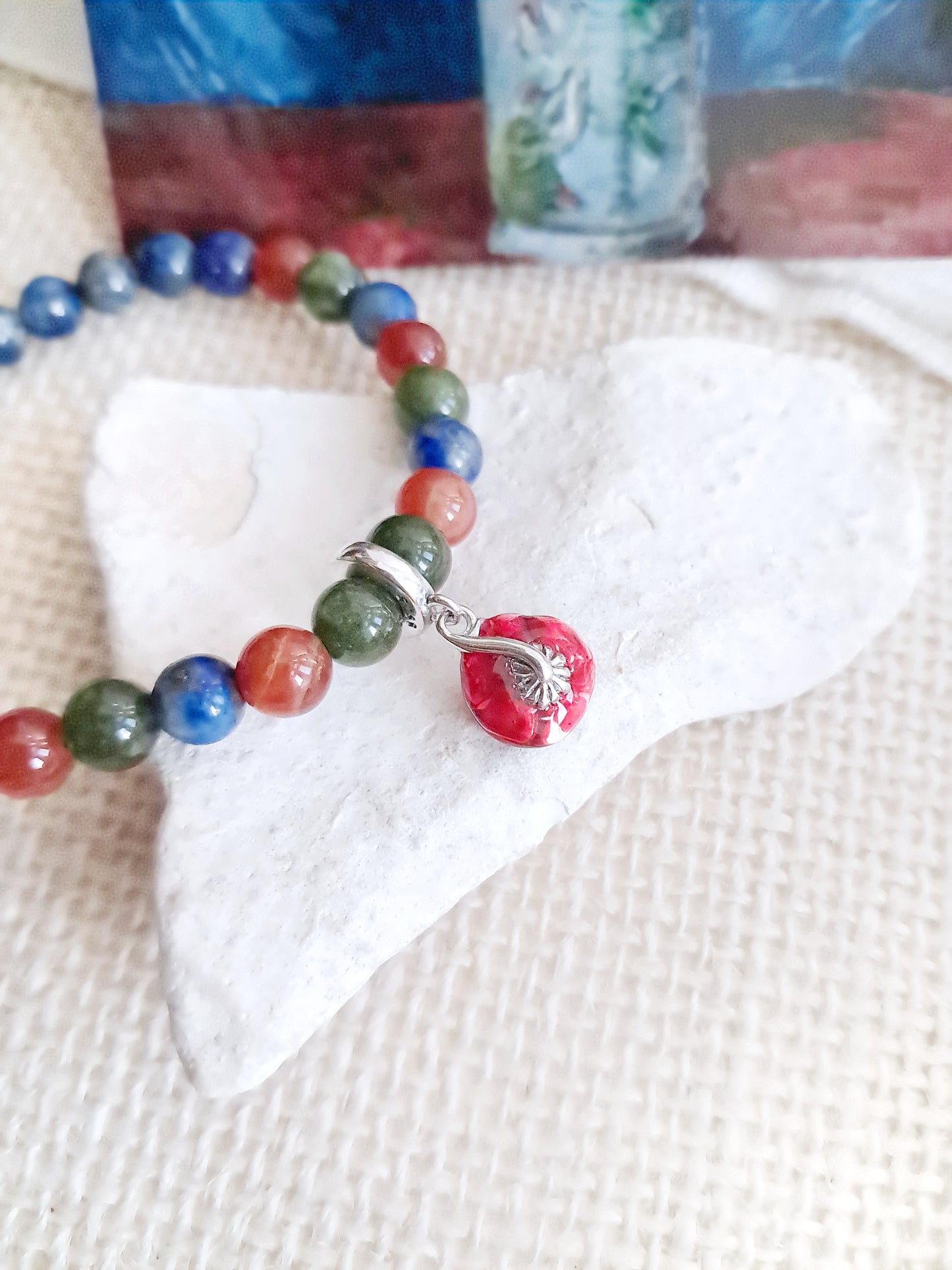 Bracelet à breloque "Le bouquet de coquelicots"  de Vincent Van Gogh