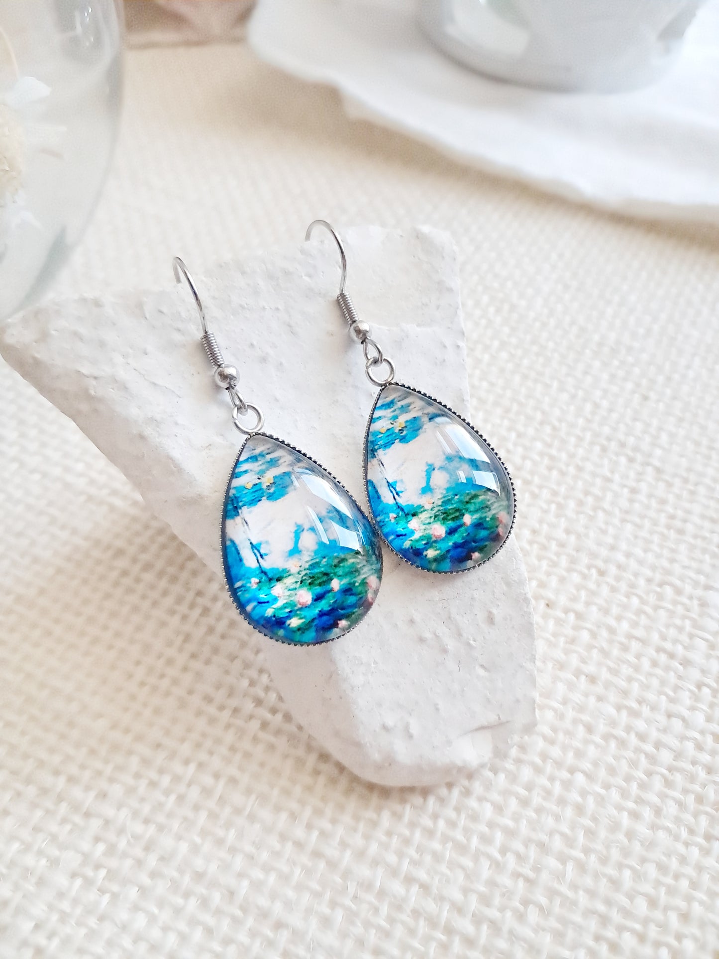 Boucles d'oreilles "Les nymphéas" de Monet