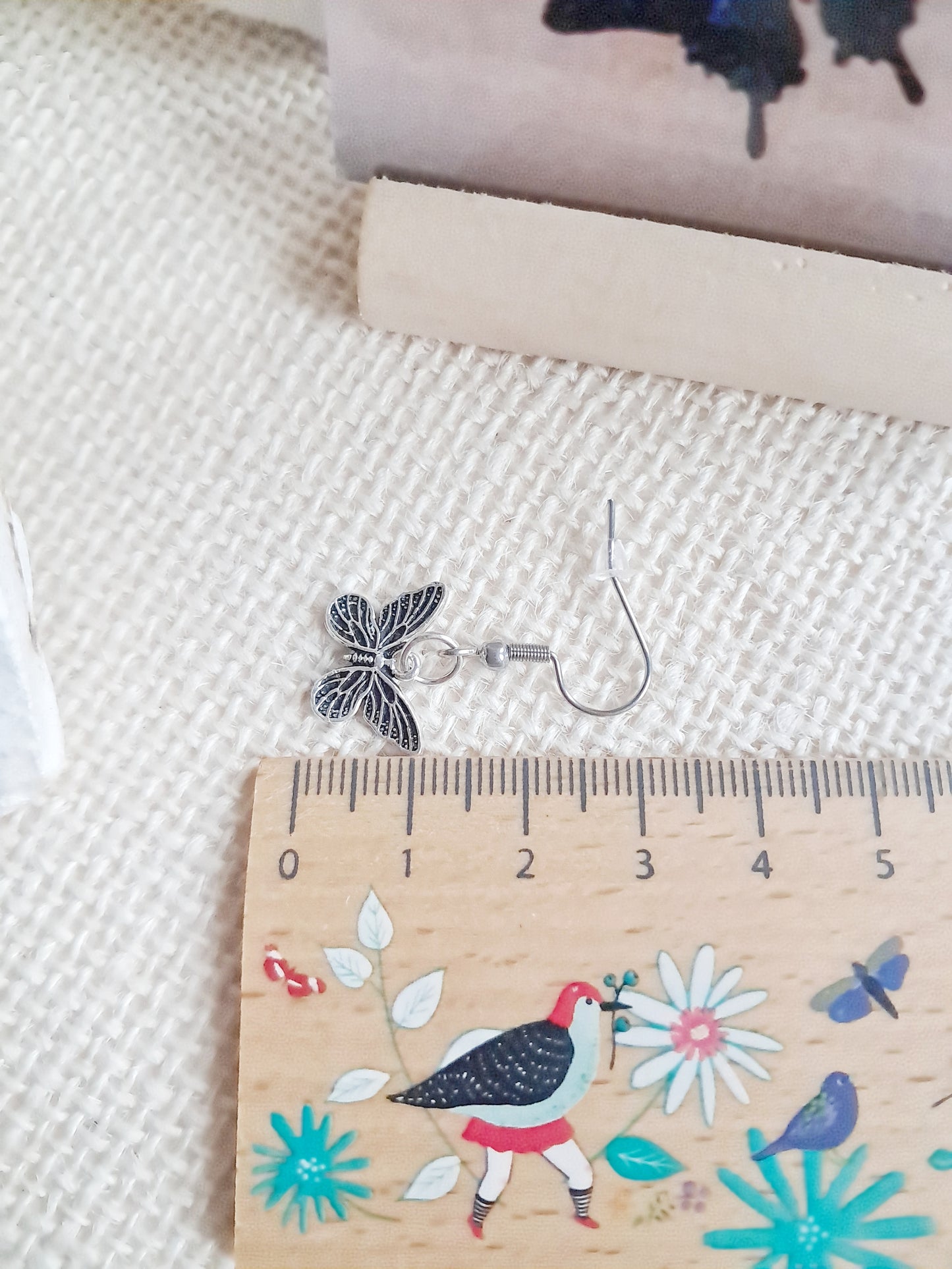 Boucles d'oreilles papillons en acier inoxydable