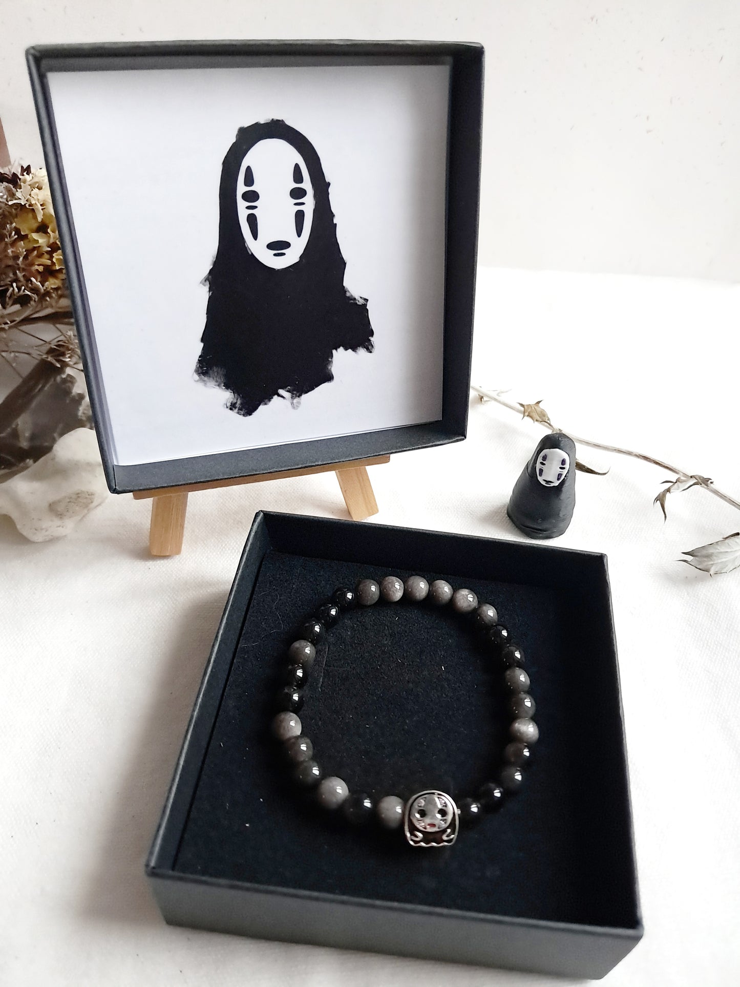 Bracelet Kaonashi (Sans-visage) avec sa breloque perle