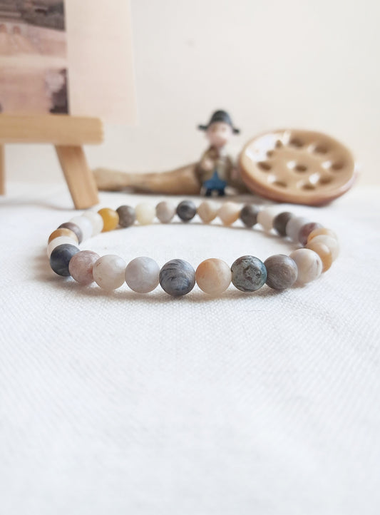 Bracelet « Aube du printemps au mont Baegak » en agate bambou 