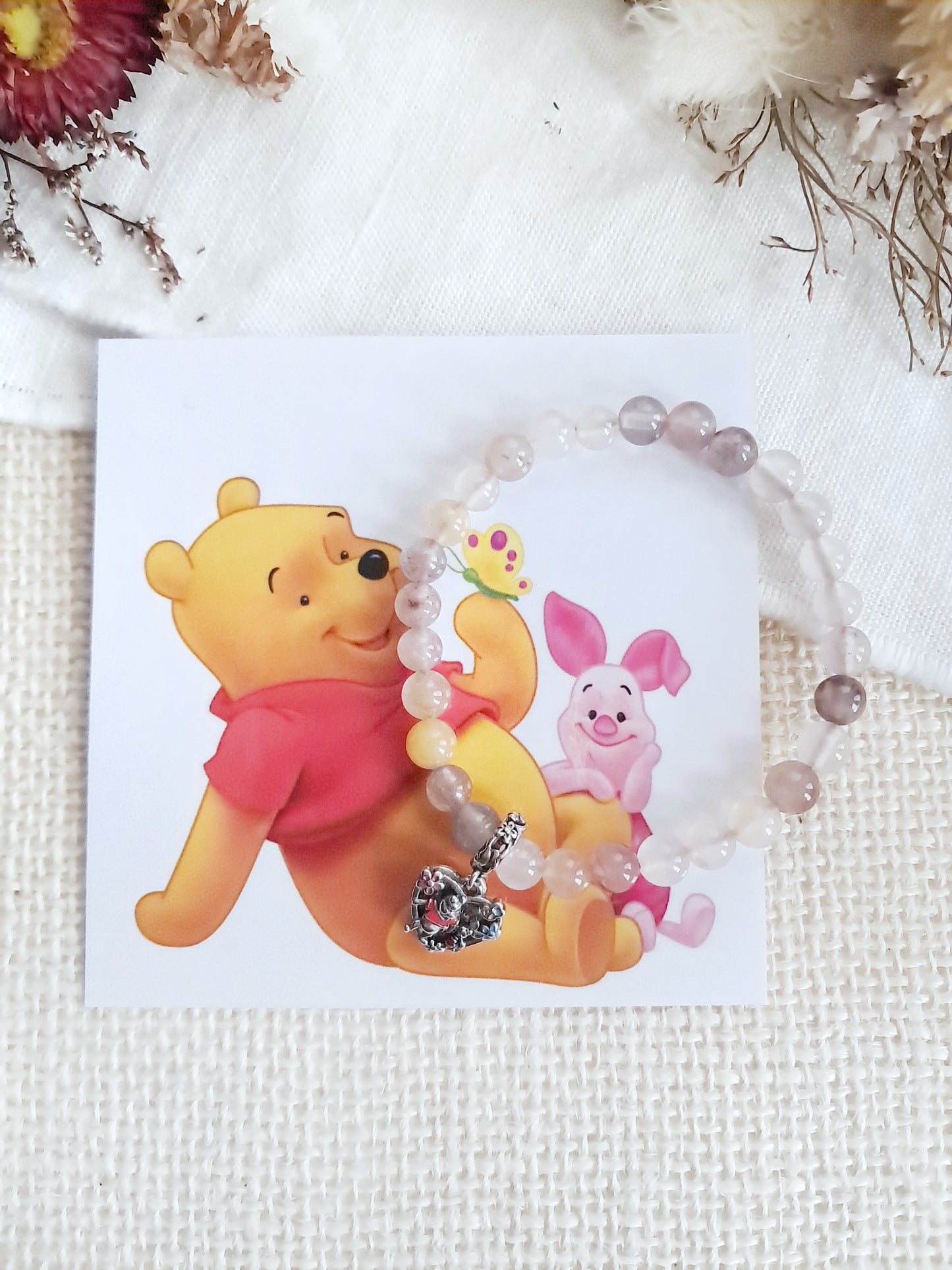 Bracelet Winnie l'ourson avec sa breloque en argent 925