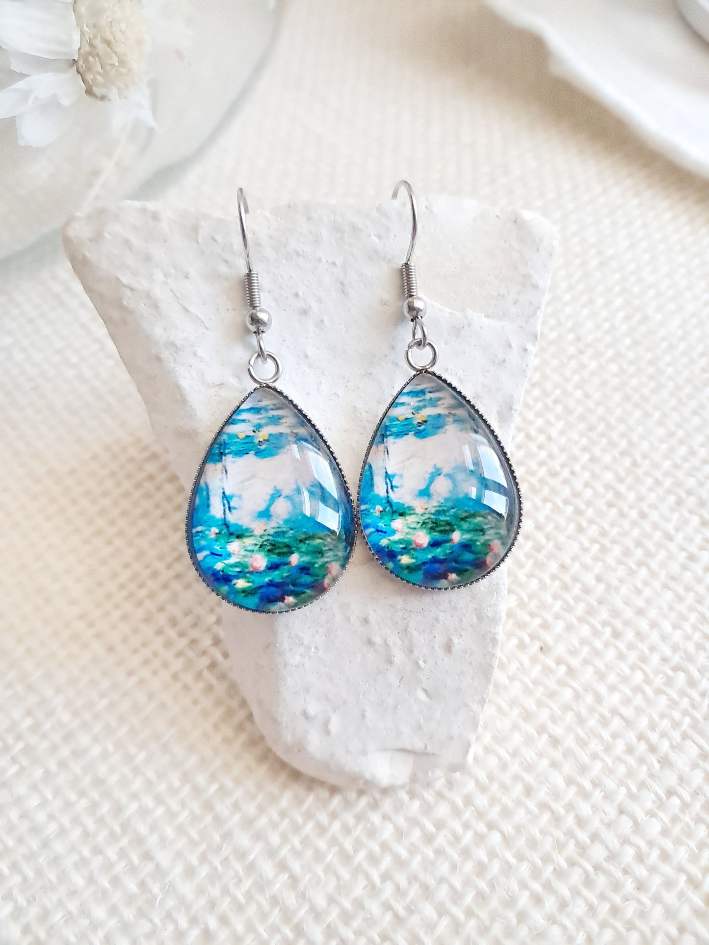 Boucles d'oreilles "Les nymphéas" de Monet