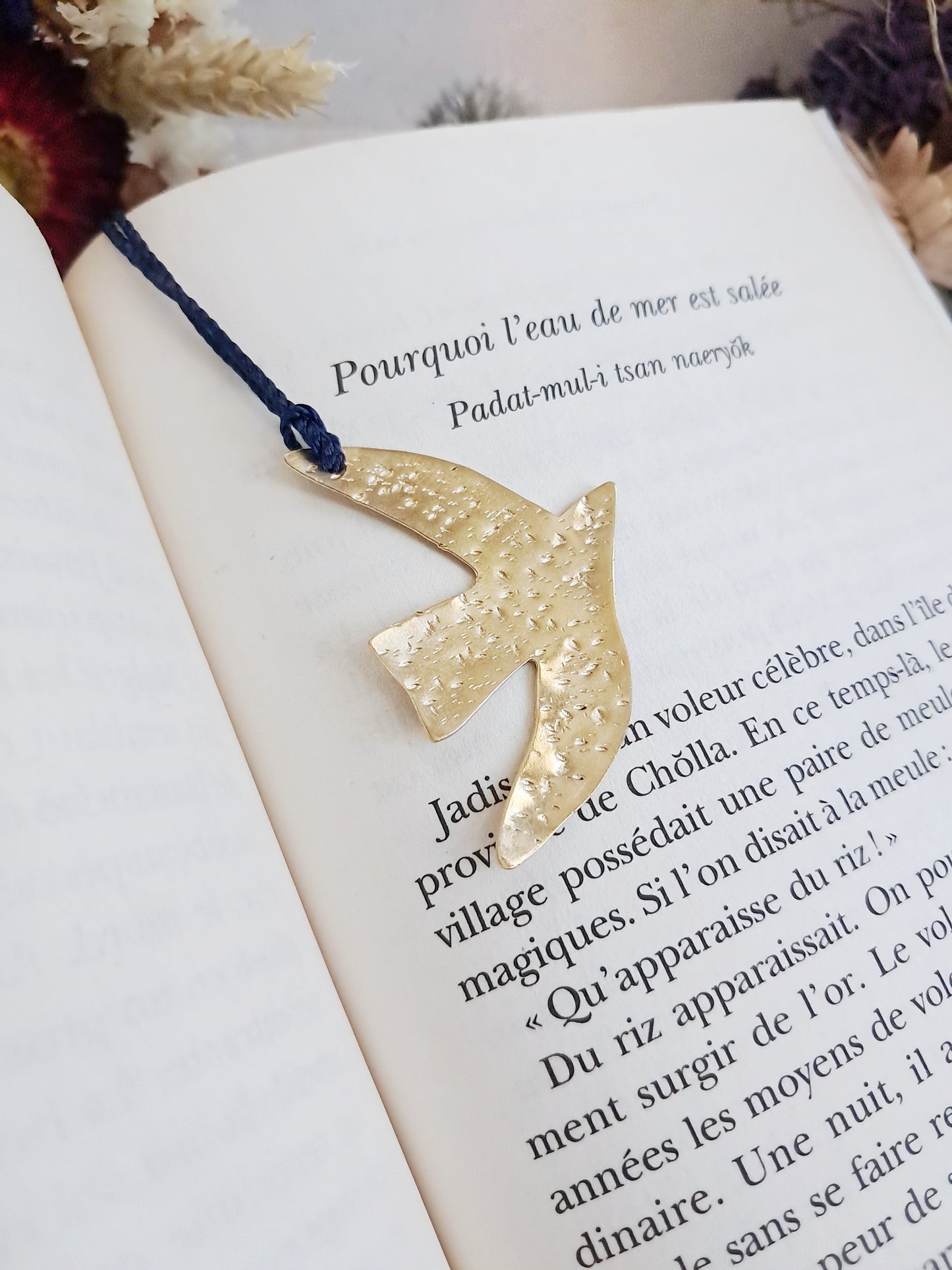Marque-pages oiseau inspiré de Matisse en laiton