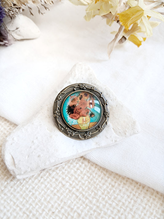 Broche "Les tournesols" de Van Gogh