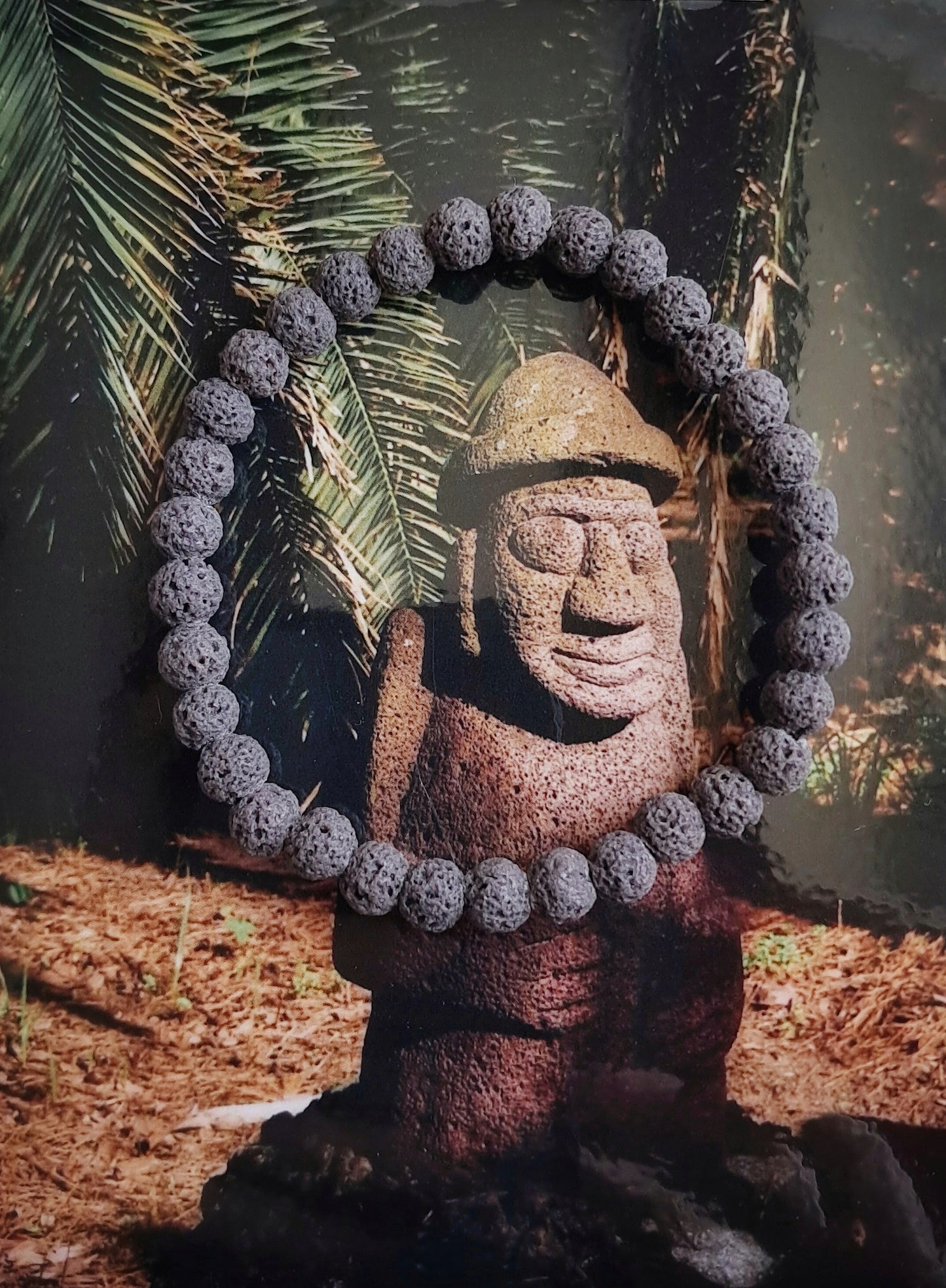 Bracelet Dolhareubang(돌하르방) en pierre de lave