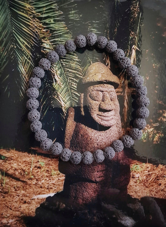 Bracelet Dolhareubang(돌하르방) en pierre de lave
