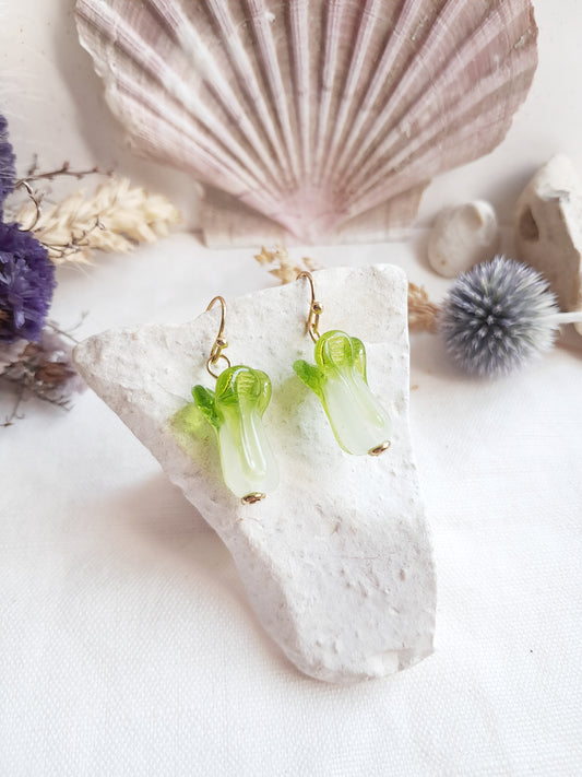Boucles d'oreilles choux en verre
