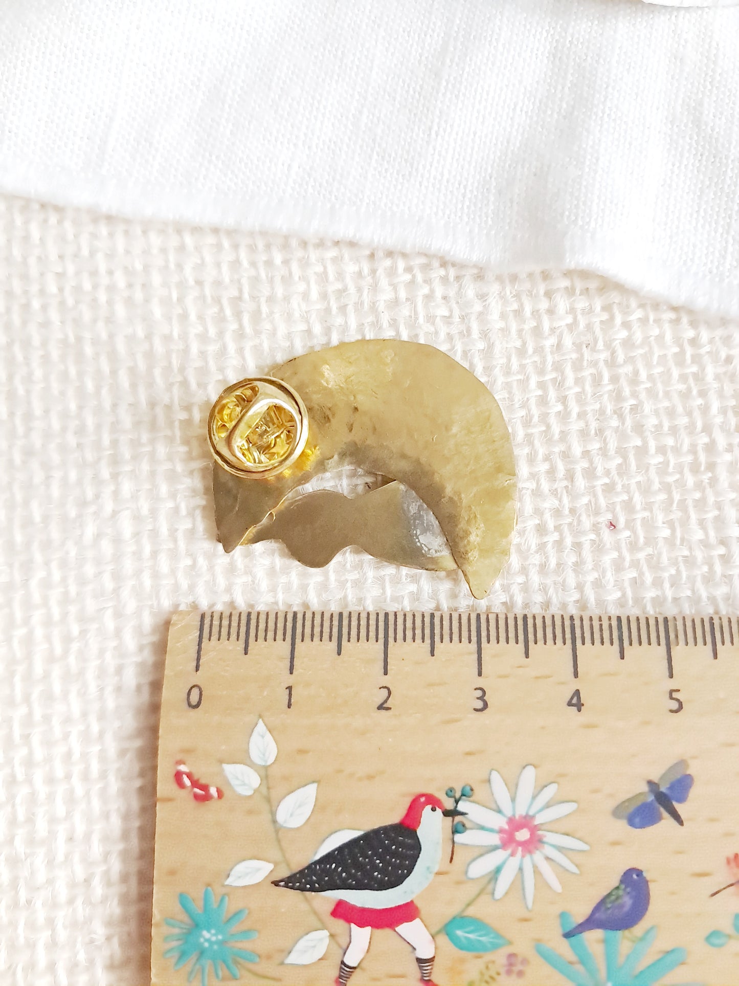 Pin's lapin dans la lune en laiton