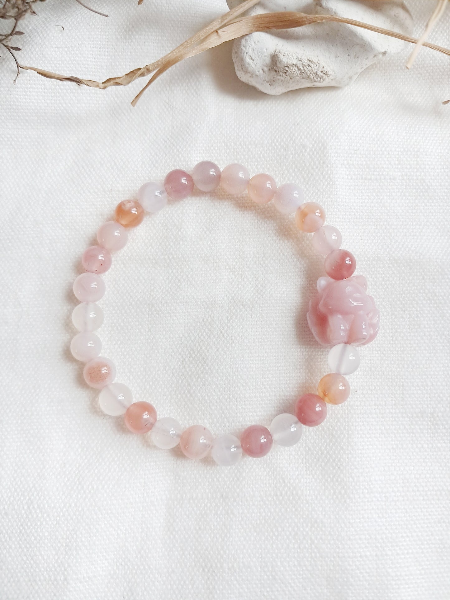 Bracelet renard à neuf queues en agate sel