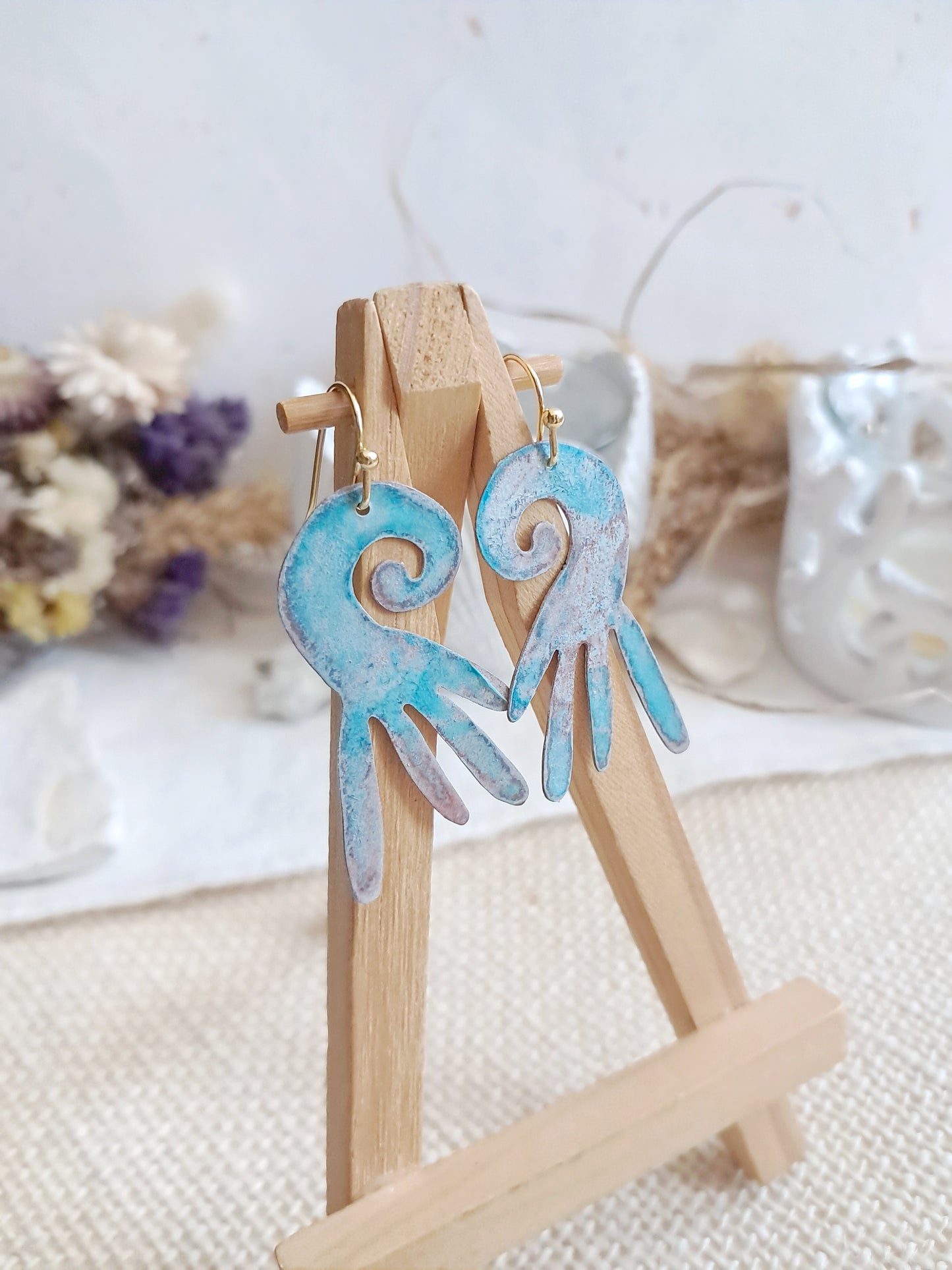 Boucles d'oreilles nautilus inspirées de Matisse