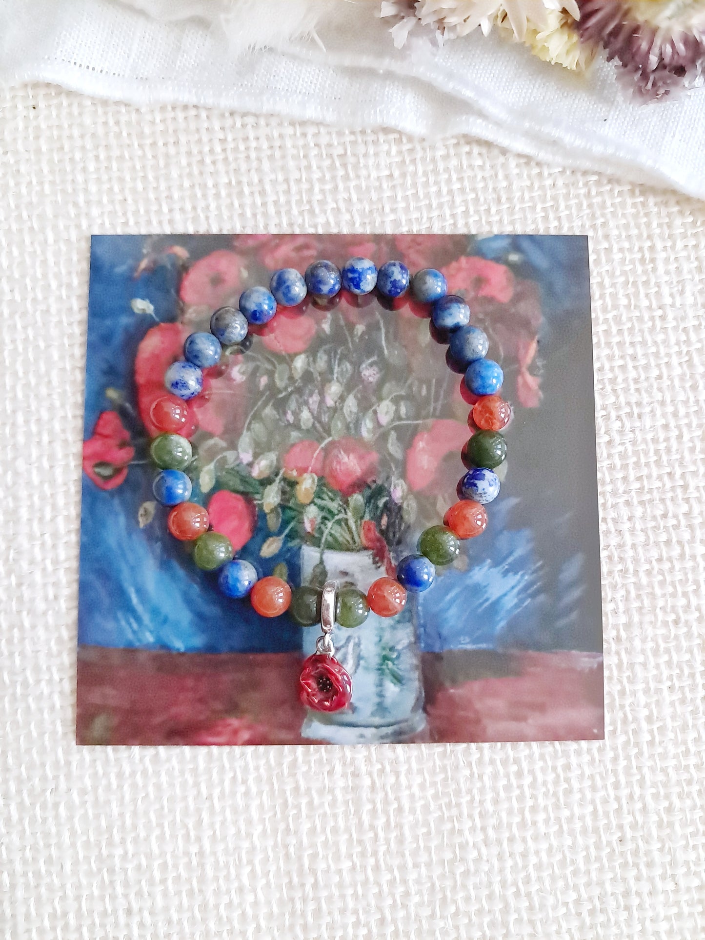 Bracelet à breloque "Le bouquet de coquelicots"  de Vincent Van Gogh