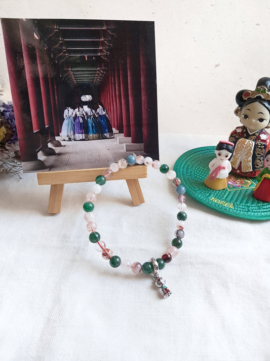 Bracelet Hanbok (한복) avec sa breloque en argent 925