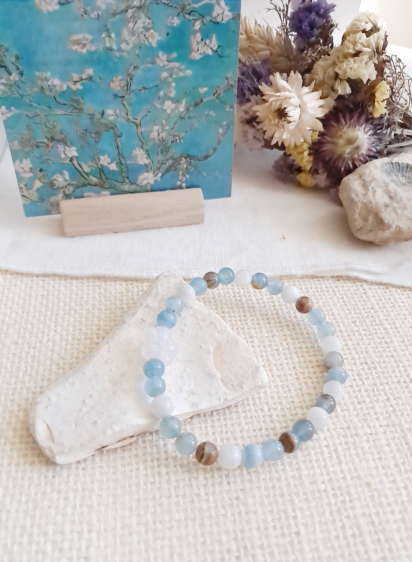 Bracelet inspiré de "Amandier en fleurs" de Vincent Van Gogh