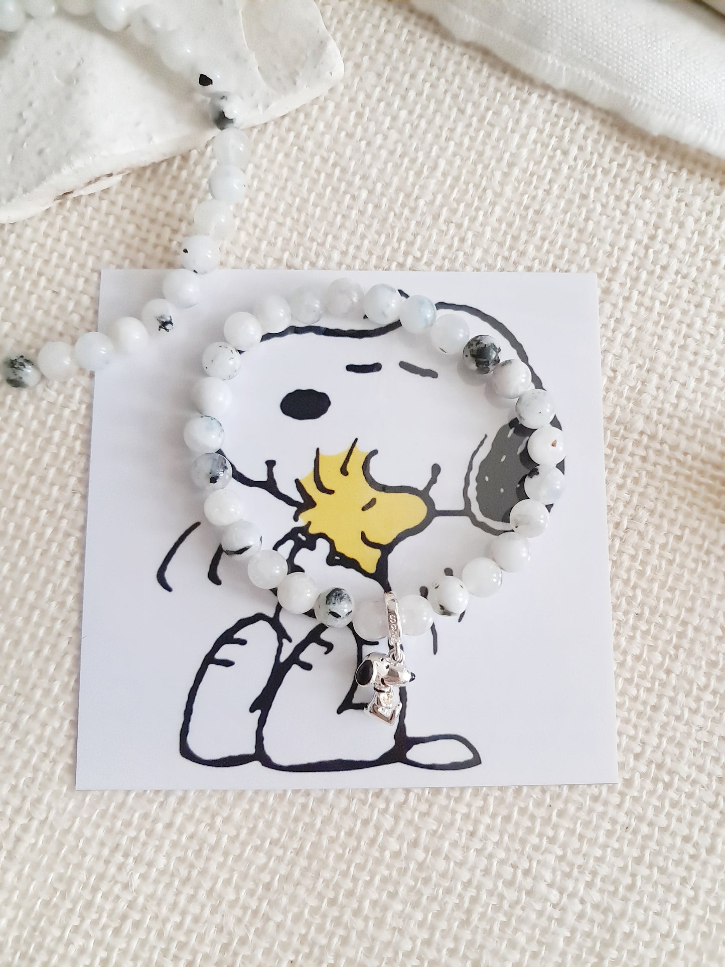 Bracelet Snoopy et Woodstock avec sa breloque en argent 925