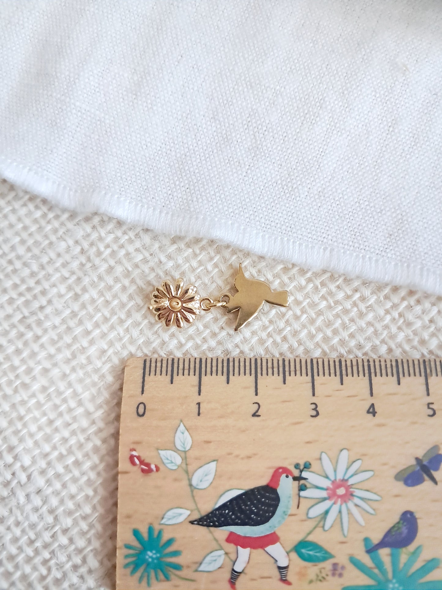 Boucles d'oreilles fleurs et colibris