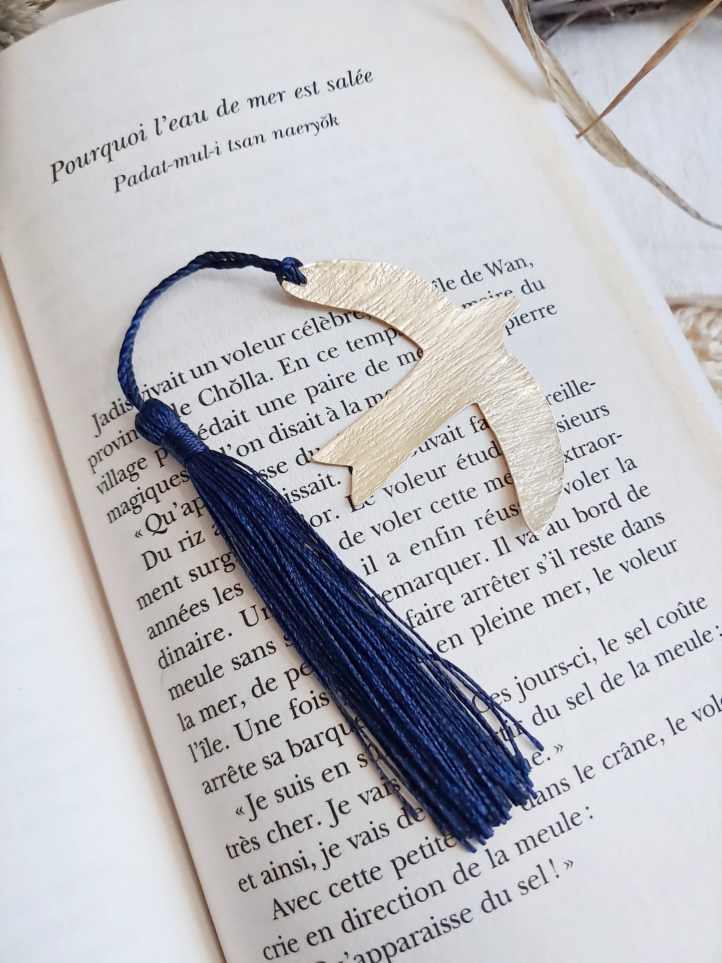 Marque-pages oiseau inspiré de Matisse en laiton