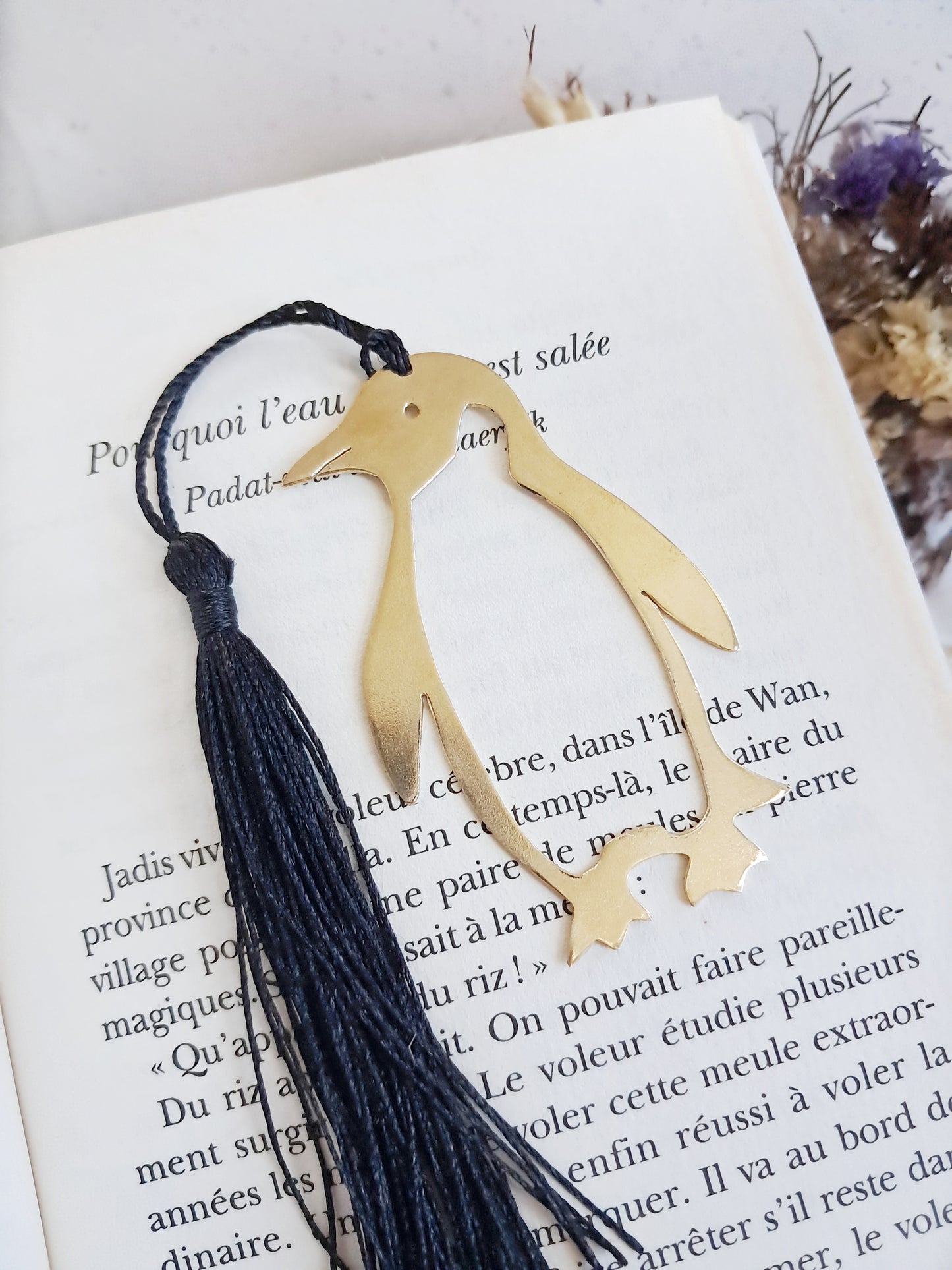 Marque-pages pingouin en laiton