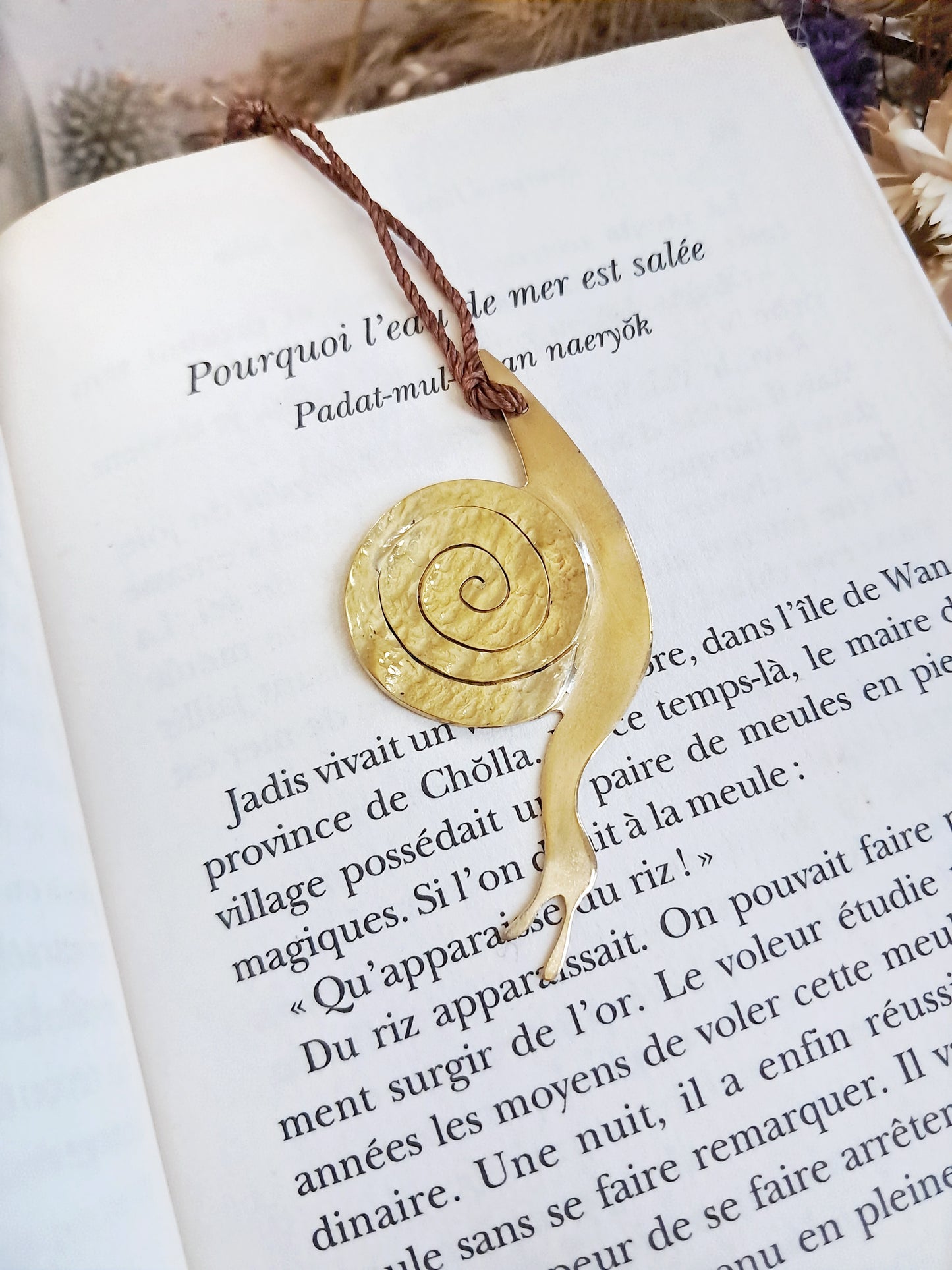 Marque-pages escargot en laiton