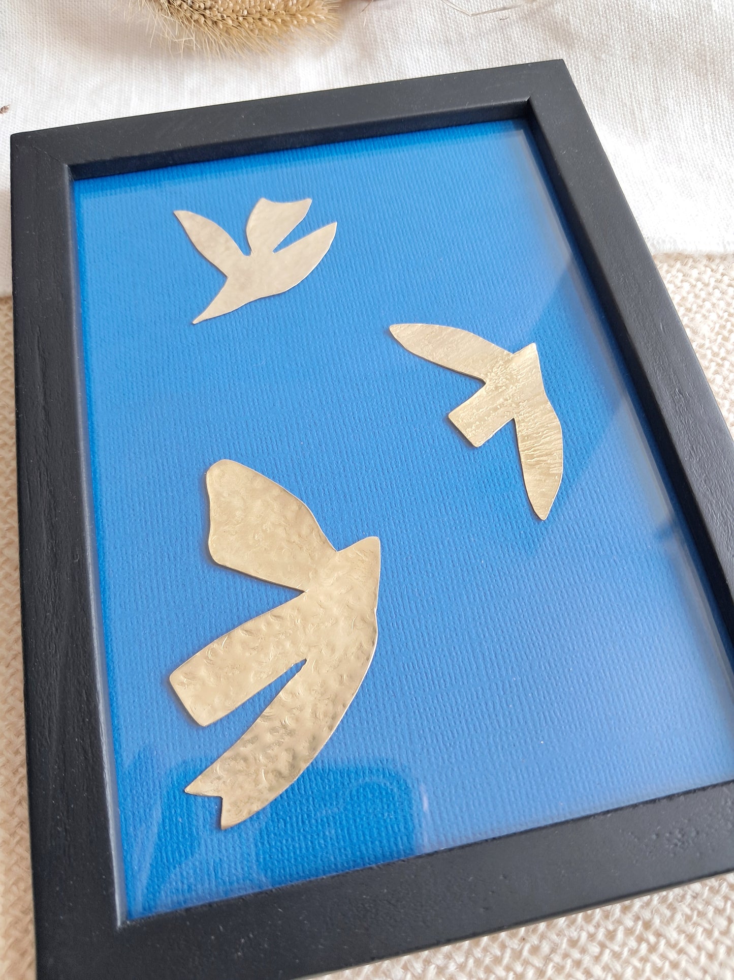 Cadre décoratif oiseaux inspirés de Matisse en laiton