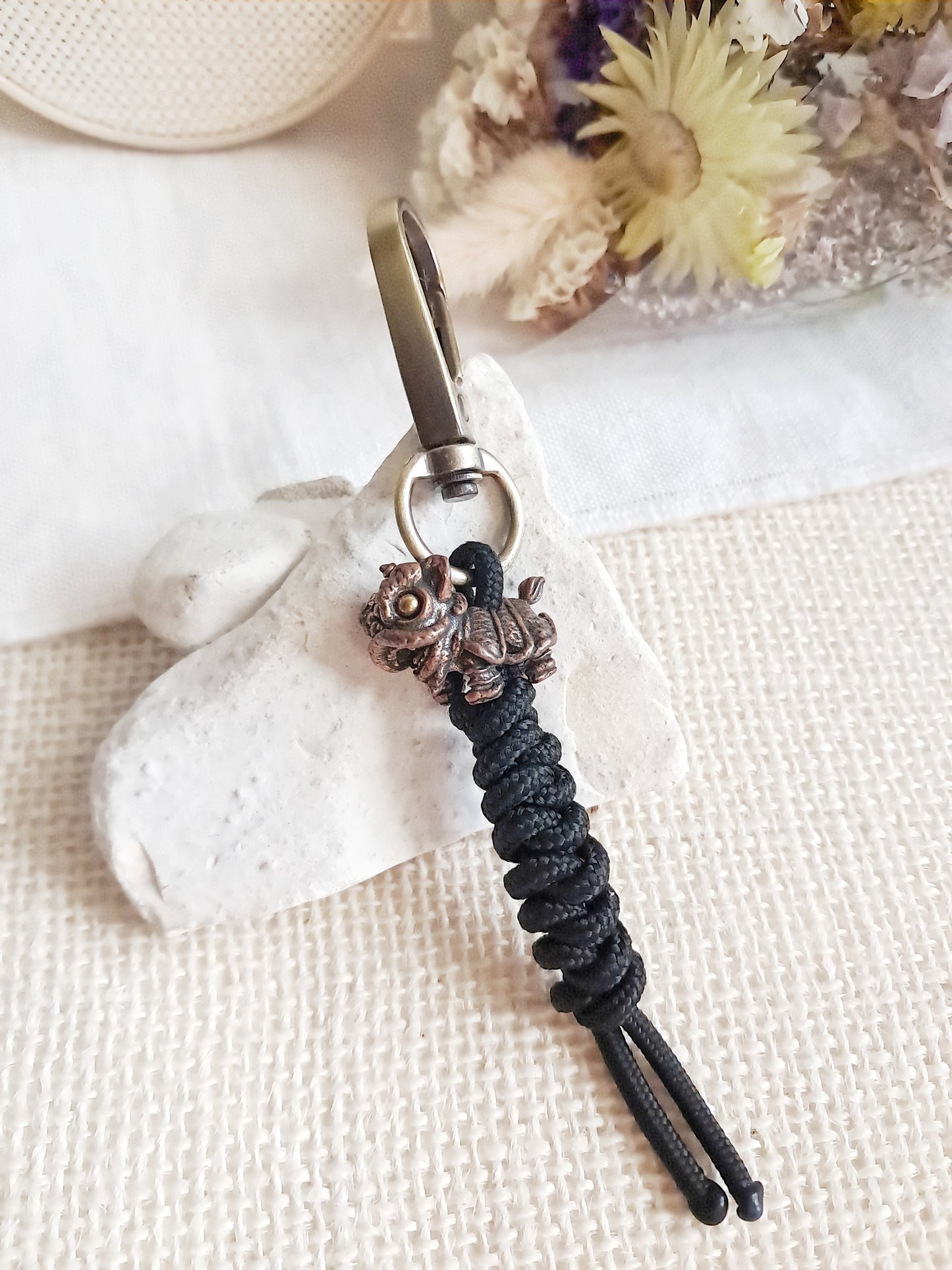 Porte-clés lion du nouvel an chinois en laiton