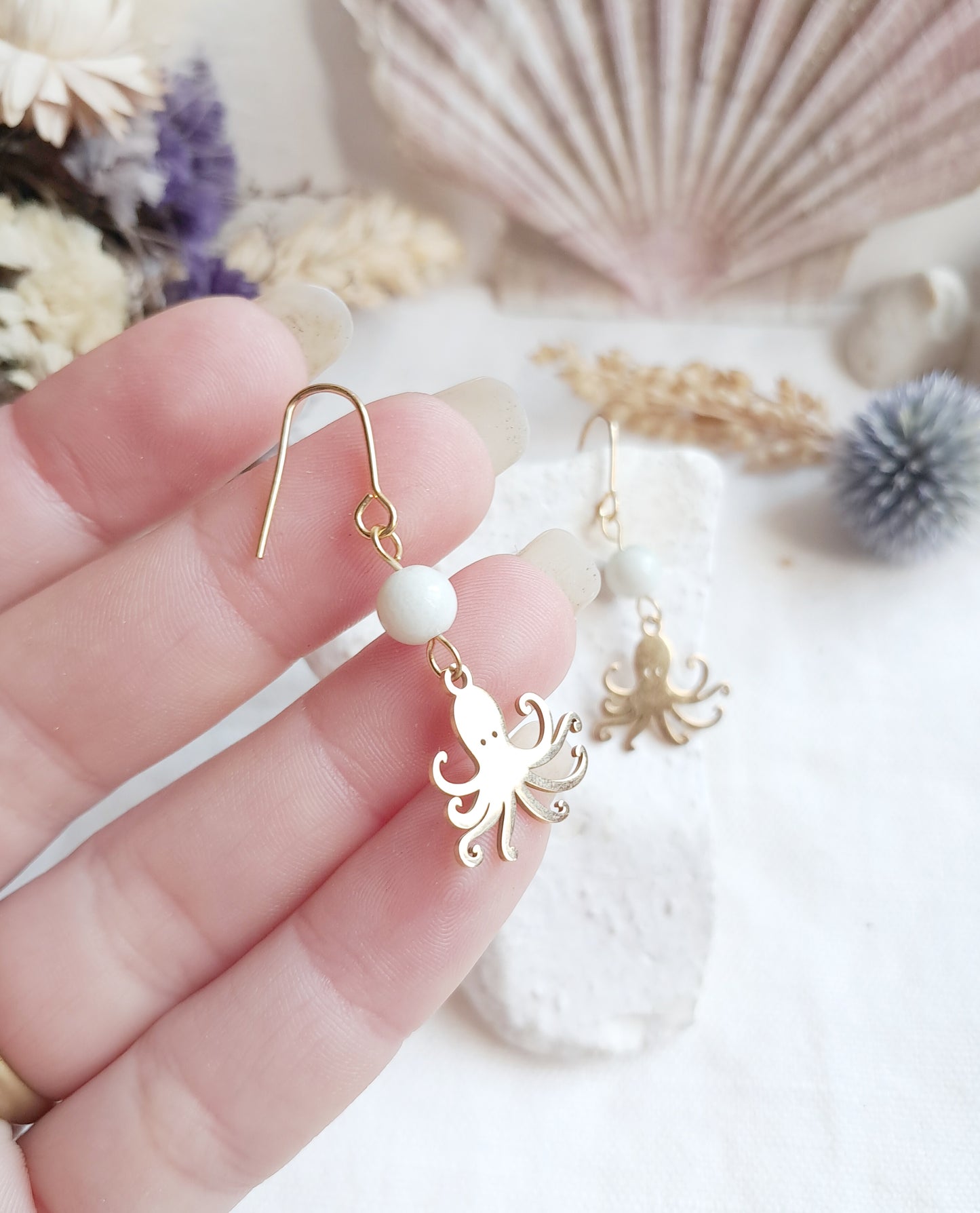 Boucles d'oreilles pendantes pieuvres