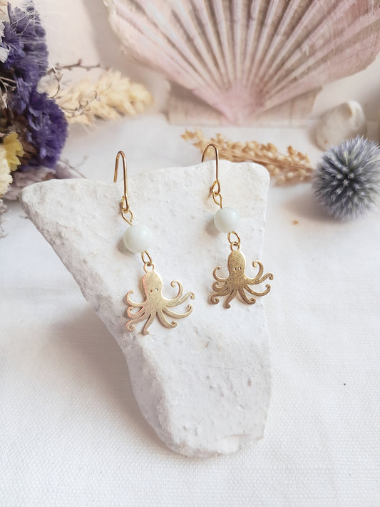 Boucles d'oreilles pendantes pieuvres