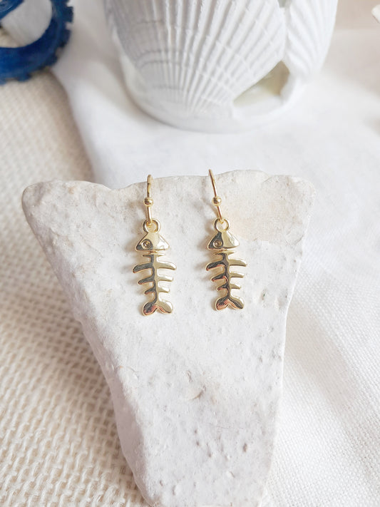 Boucles d'oreilles arêtes de poisson 