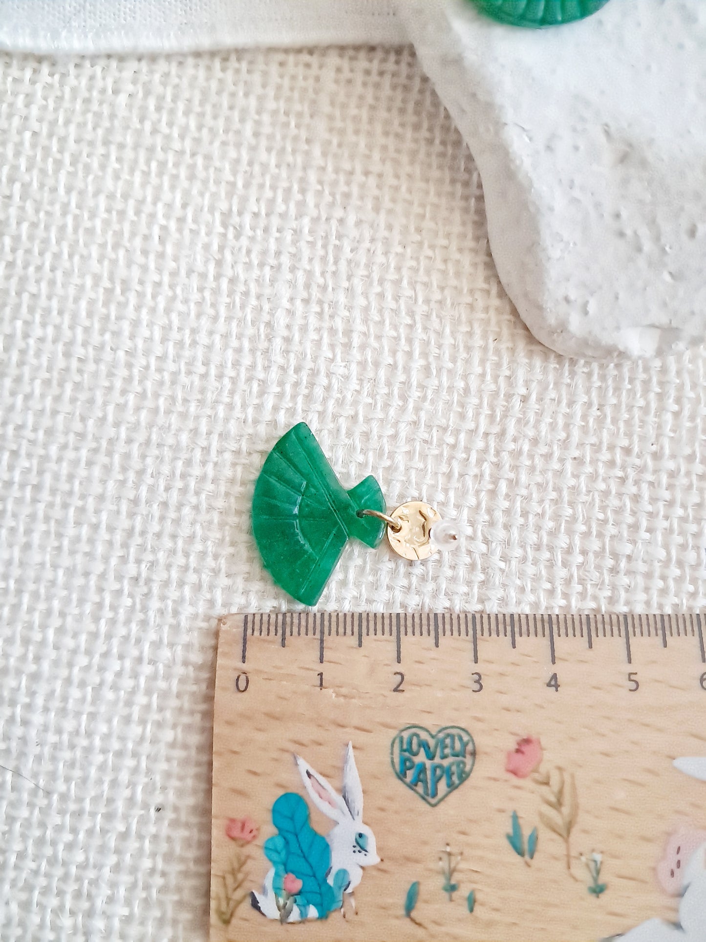 Boucles d'oreilles éventails en jade