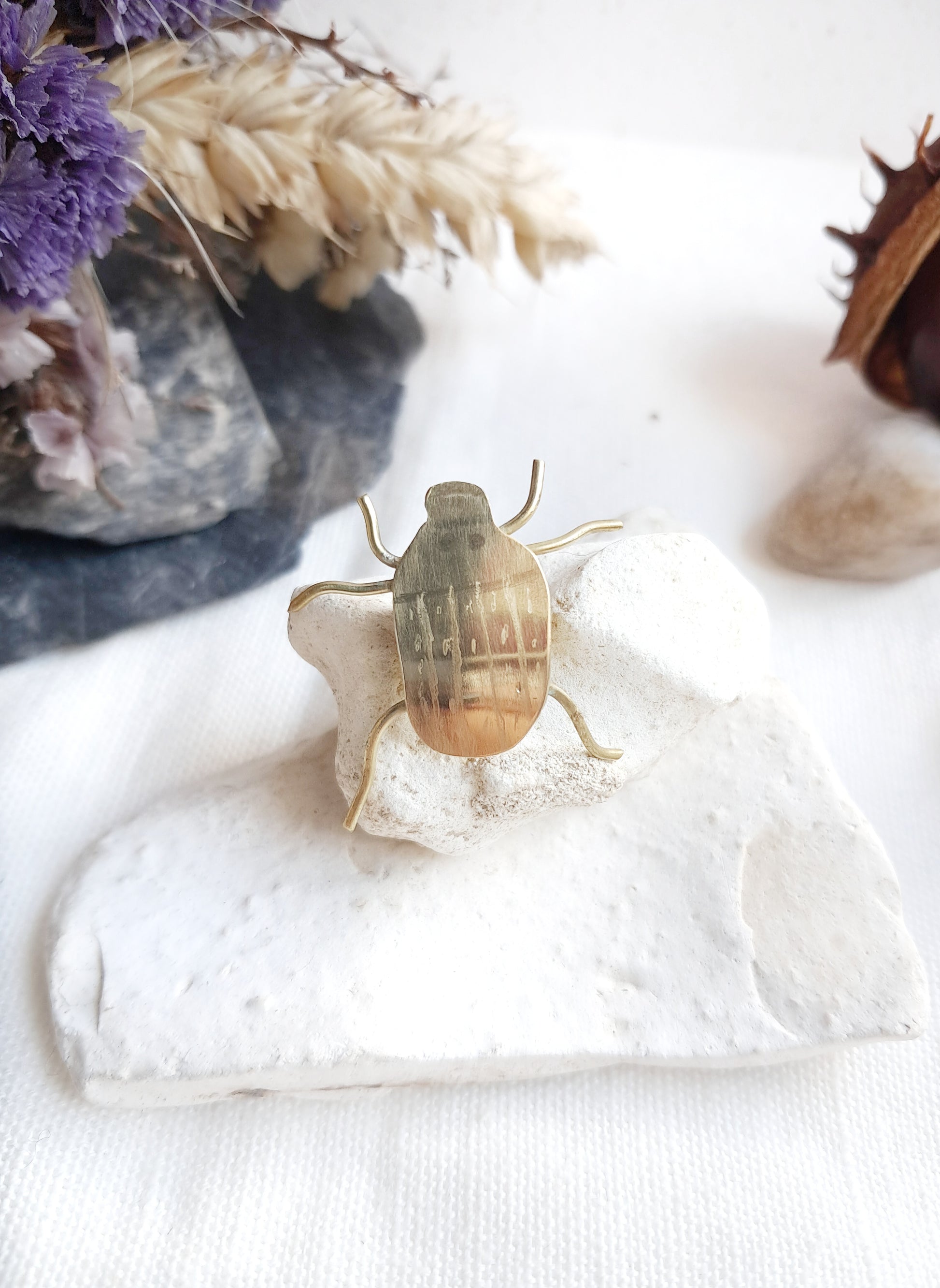 Pin's scarabée en laiton