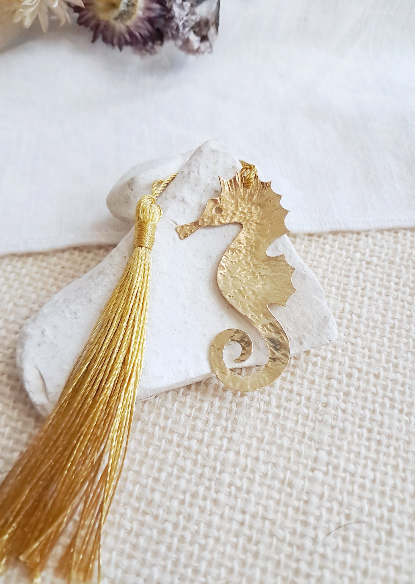 Marque-pages hippocampe en laiton