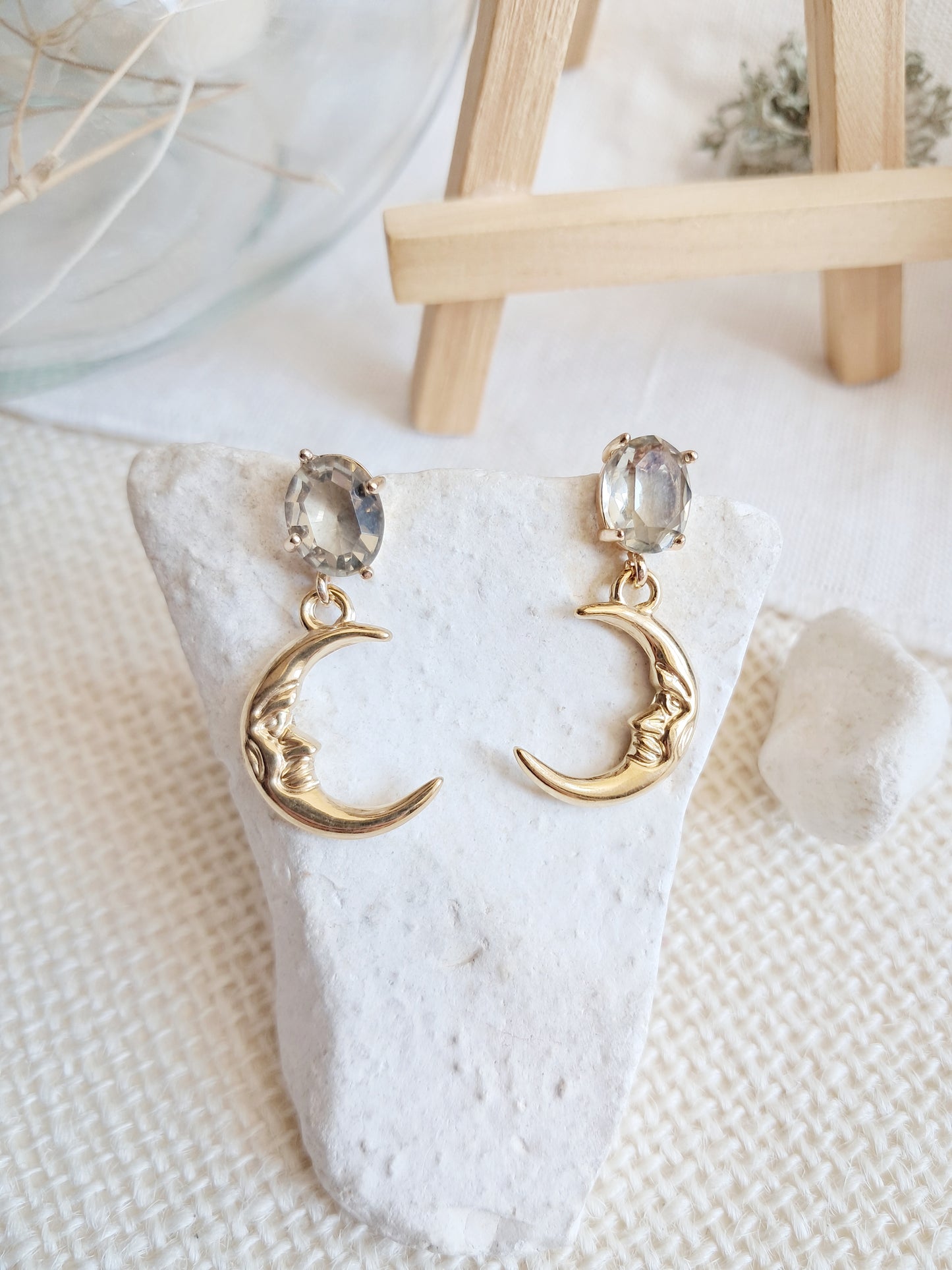 Boucles d'oreilles pendantes lunes