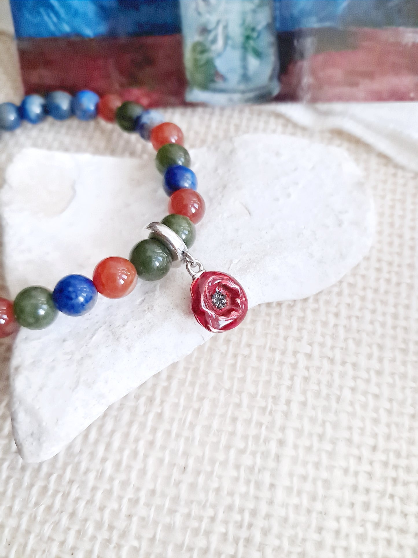 Bracelet à breloque "Le bouquet de coquelicots"  de Vincent Van Gogh