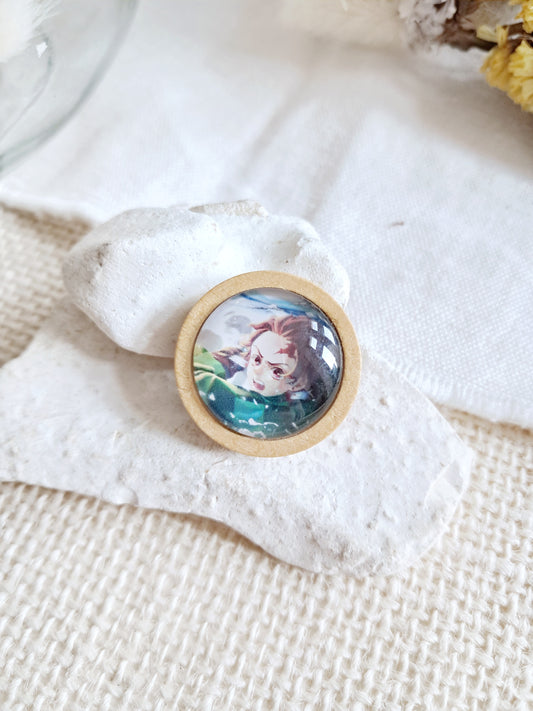 Broche cabochon Tanjiro Kamado Demon Slayer