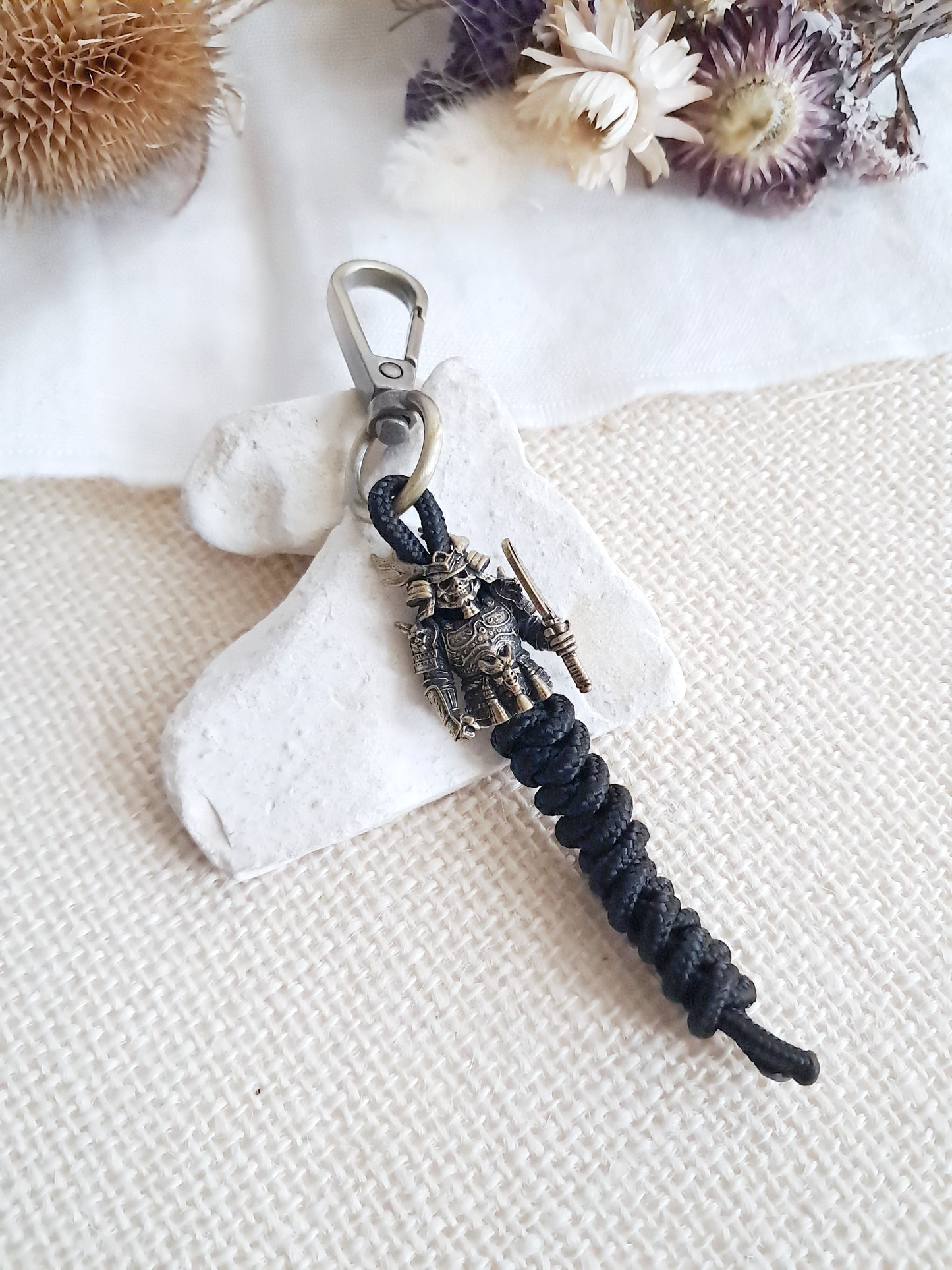 Porte-clés Tenjin samouraï en laiton
