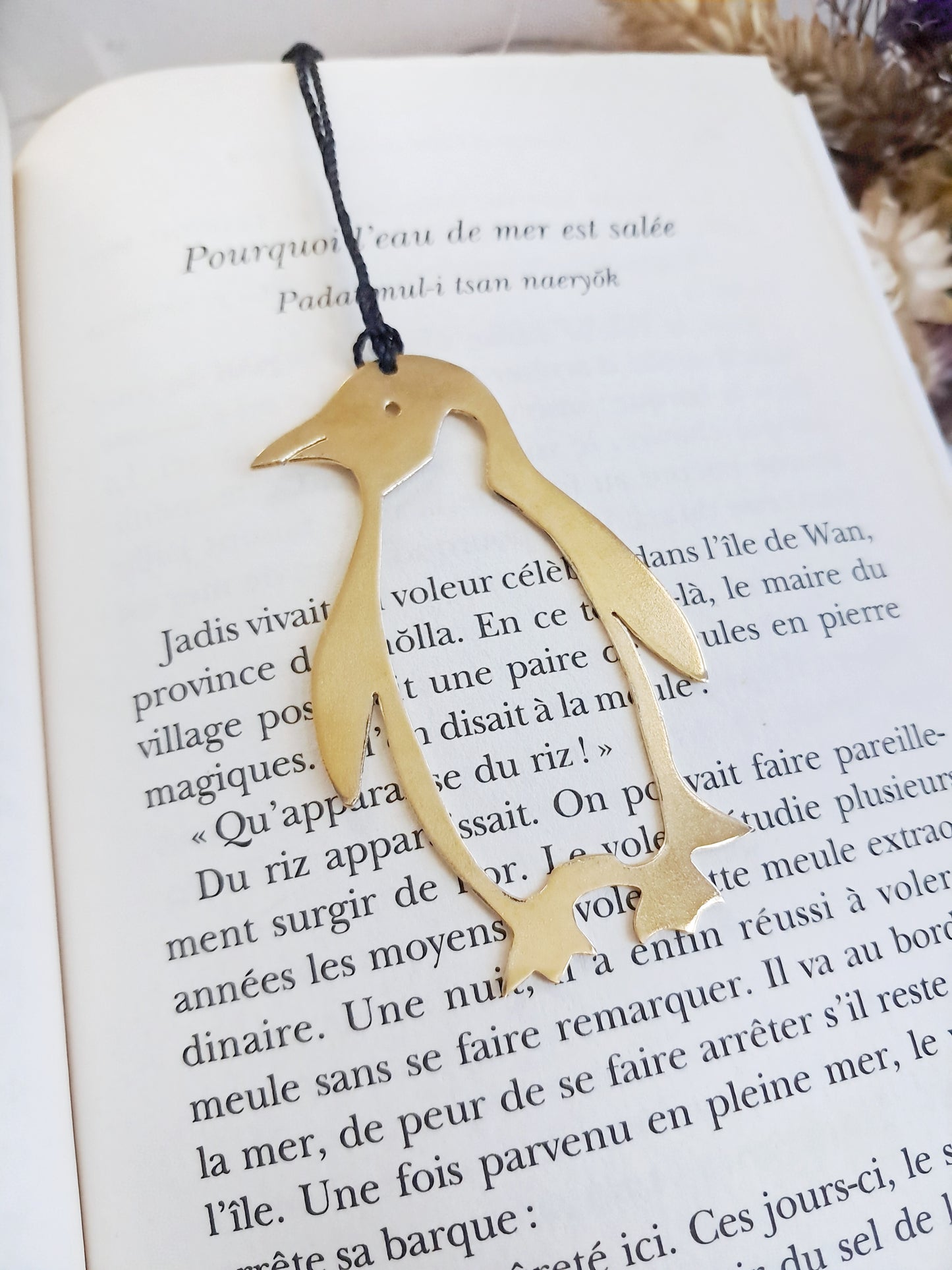 Marque-pages pingouin en laiton