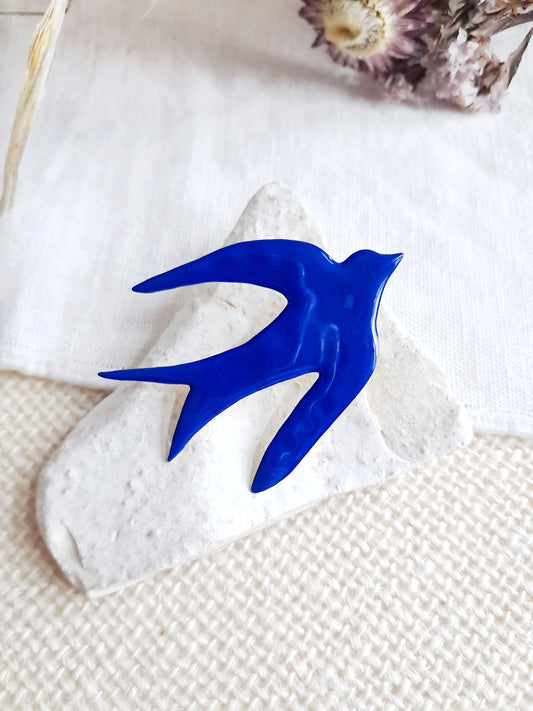 Broche oiseau bleu de Matisse en laiton