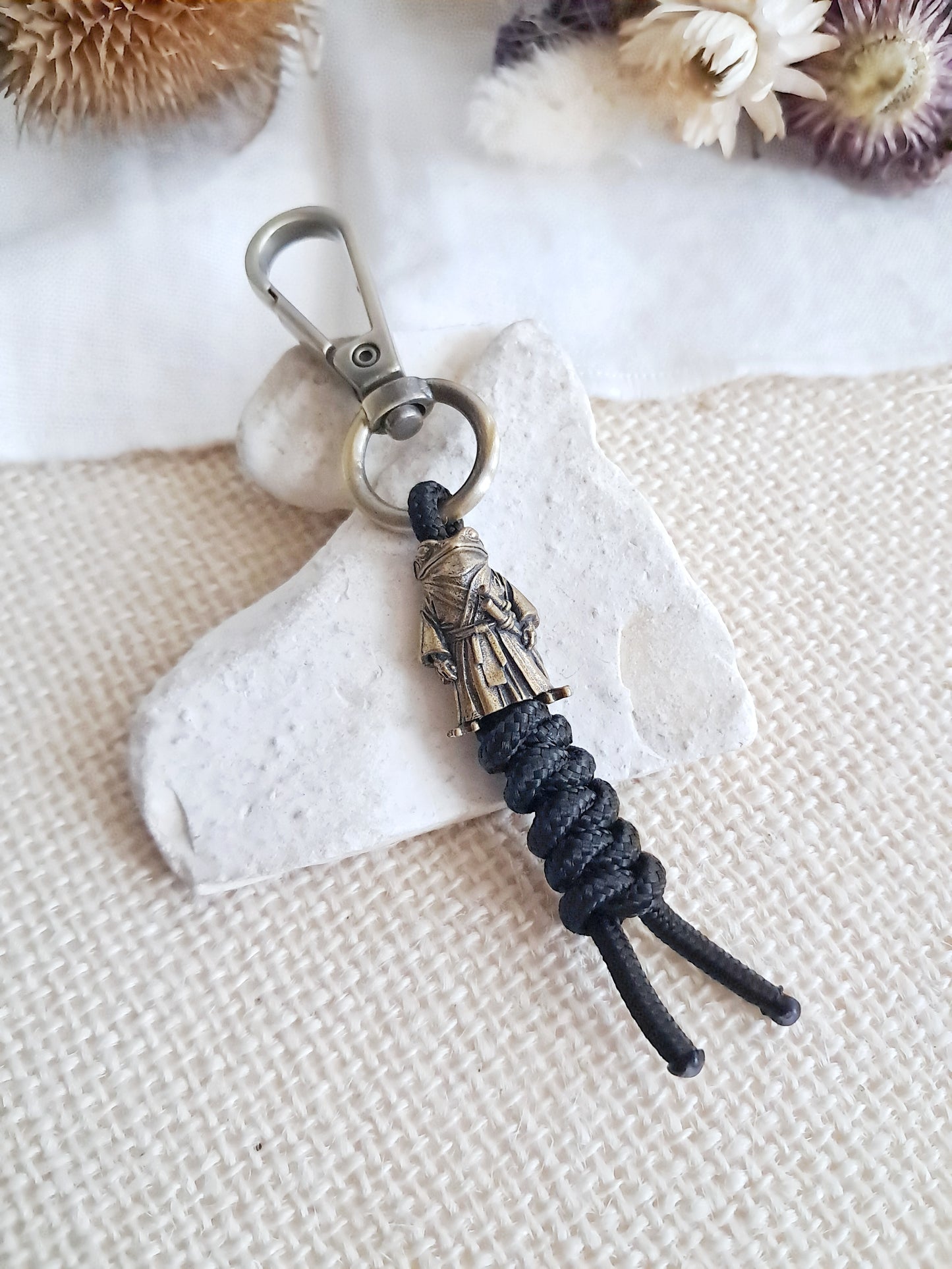 Porte-clés grenouille samouraï en laiton