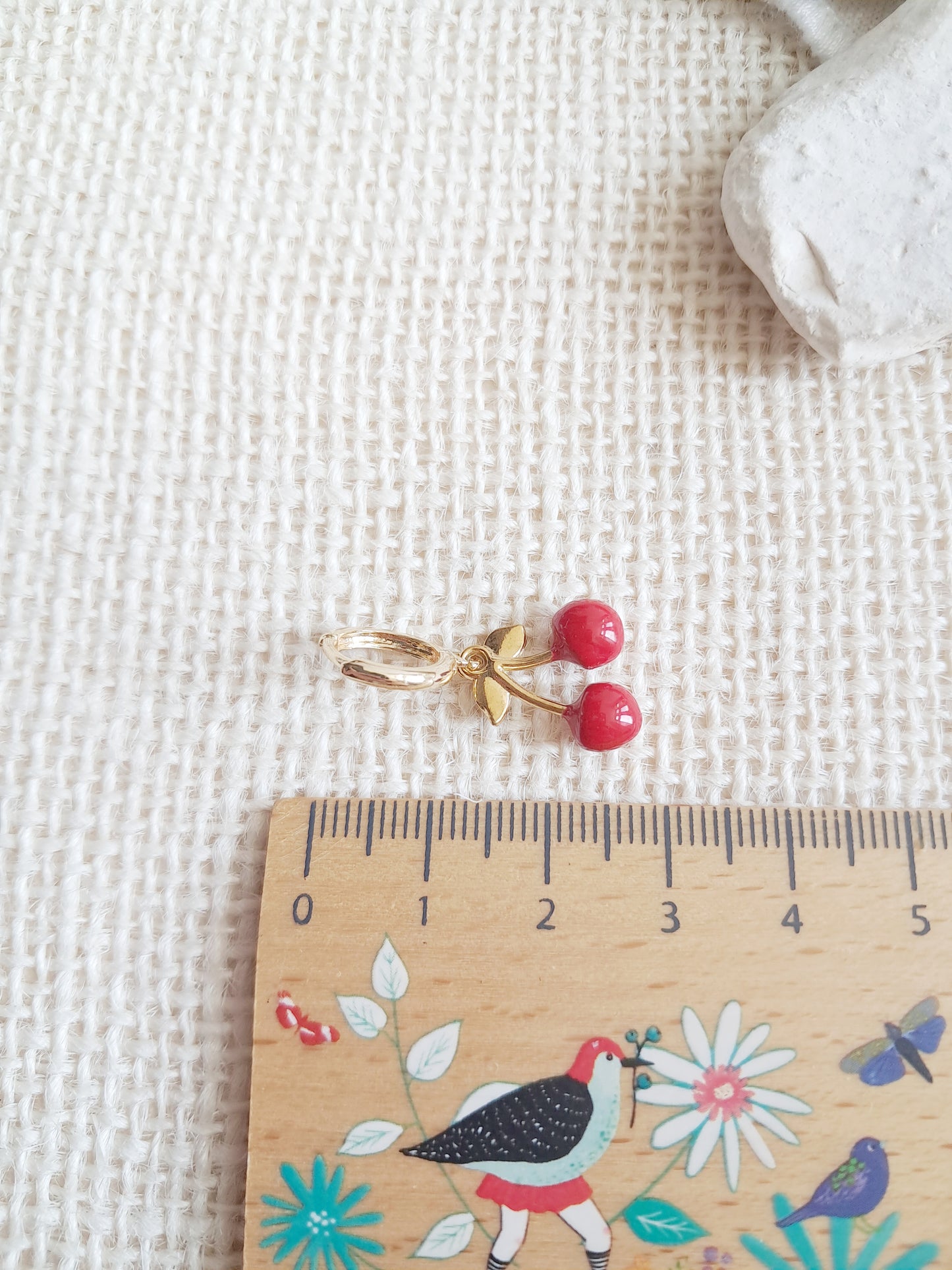 Boucles d'oreilles créoles cerises hypoallergéniques