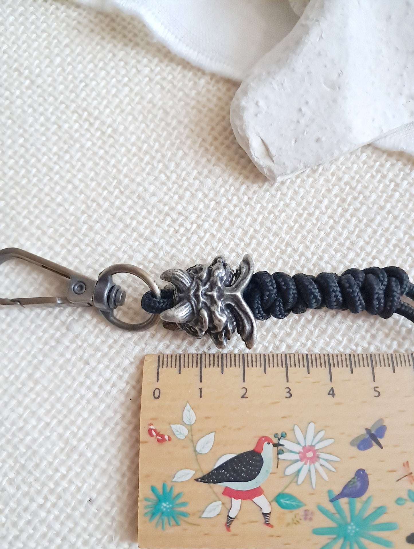 Porte-clés masque de fantôme japonais Hannya en laiton