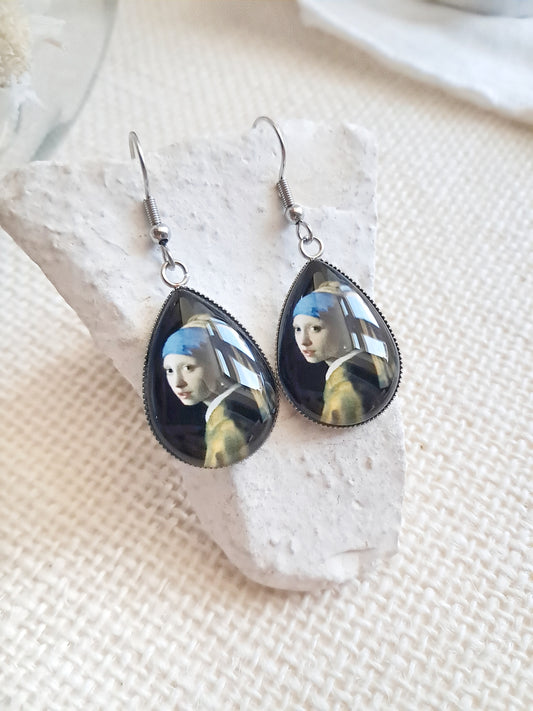 Boucles d'oreilles "La jeune fille à la perle" de Vermeer