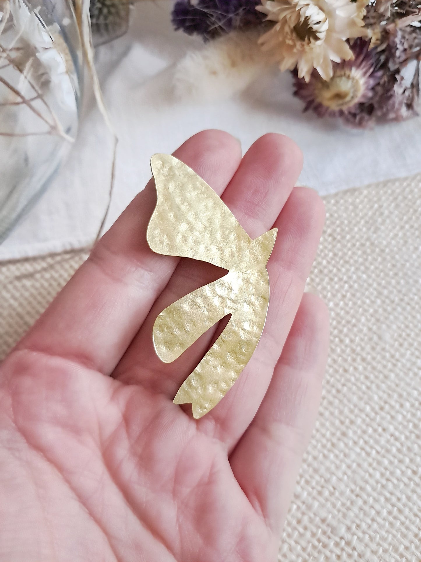 Broche oiseau en laiton inspiré de Matisse