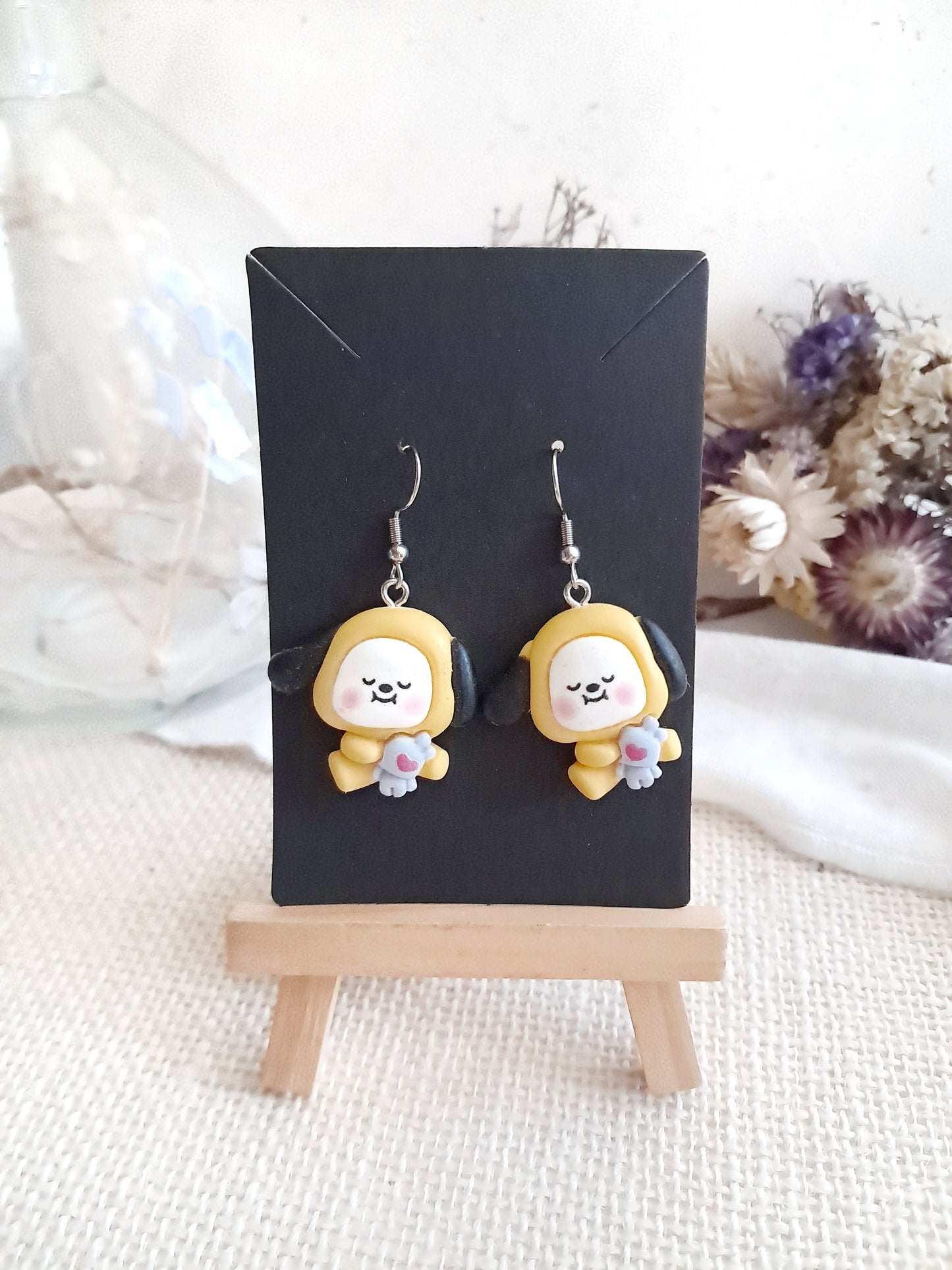 Boucles d'oreilles BTS BT21 Chimmy et Mang