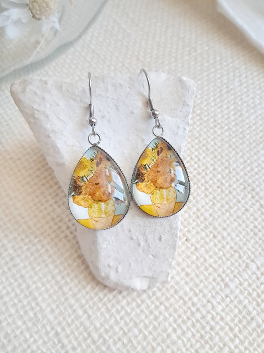 Boucles d'oreilles "Les tournesols" de Van Gogh
