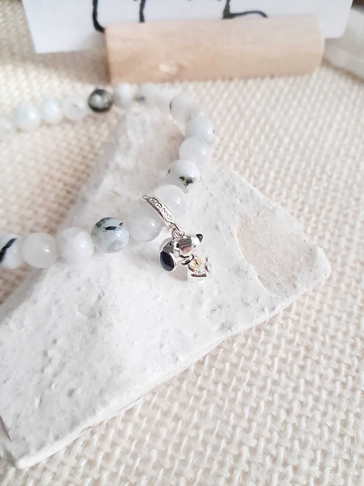 Bracelet Snoopy et Woodstock avec sa breloque en argent 925