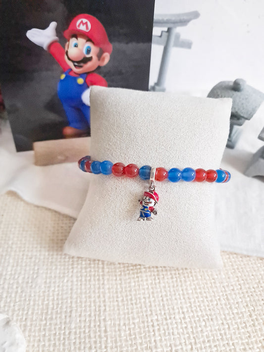 Bracelet Mario Nintendo avec sa breloque en argent 925