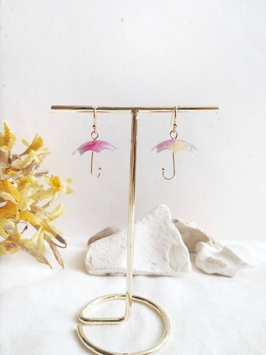 Boucles d'oreilles parapluies tricolores