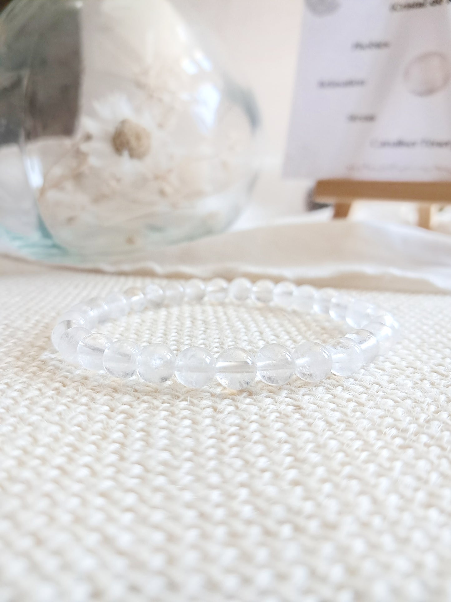 Bracelet lithothérapie "Peur" en cristal de roche