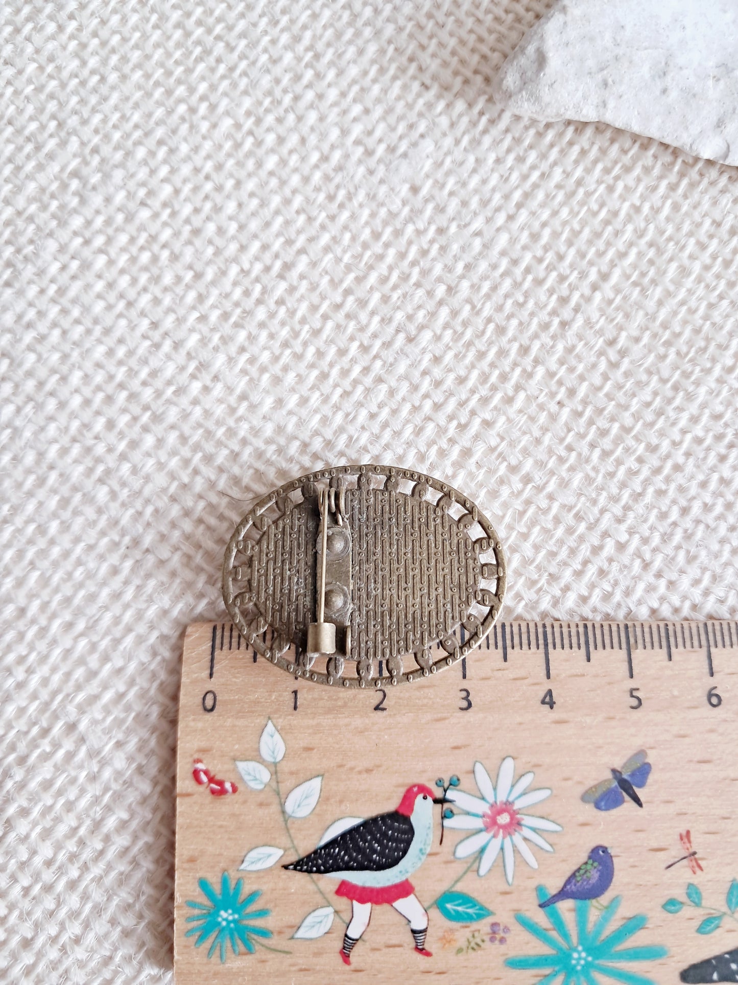 Broche ovale en agate indienne